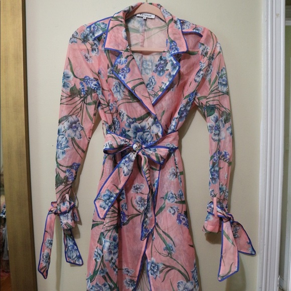 Floral Mesh Trench Coat - Picture 1 of 2